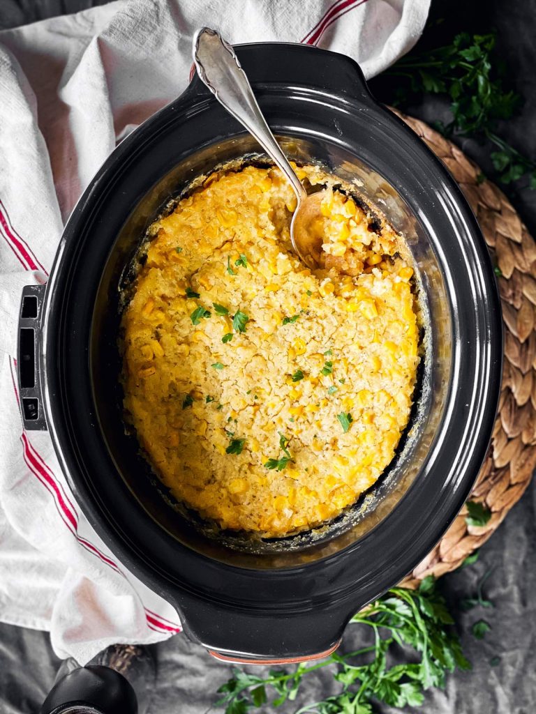 Crockpot Corn Casserole Recipe - Unfussy Kitchen