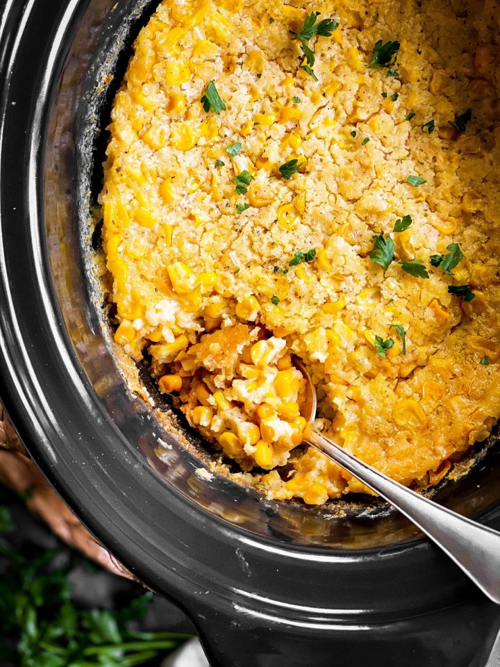 Crockpot Corn Casserole Recipe - Unfussy Kitchen