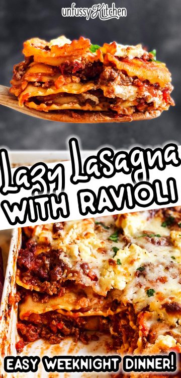 Lazy Lasagna with Ravioli Recipe - Unfussy Kitchen