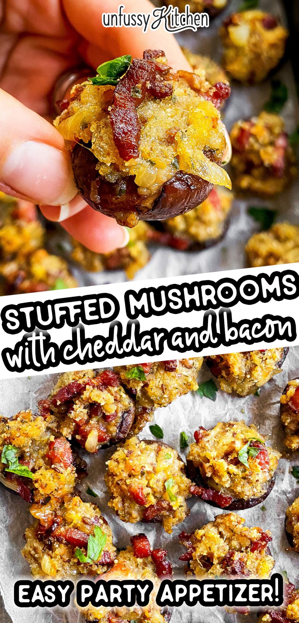 Stuffed Mushrooms With Bacon Recipe Unfussy Kitchen